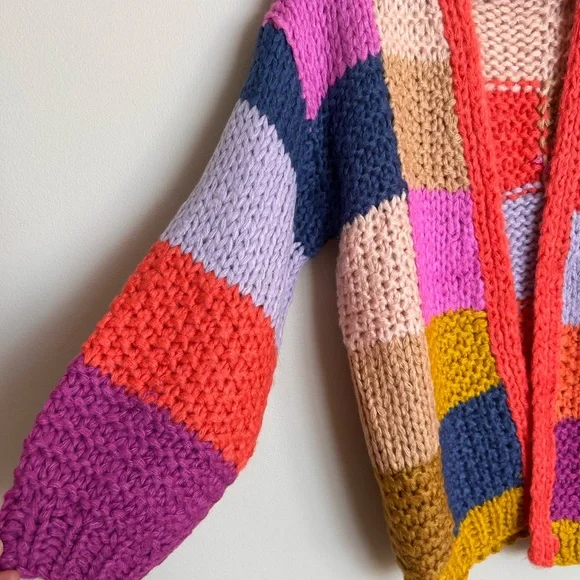 Pink Lily Multicolor Chunky Knit Cardigan - Picture 3 of 5